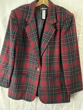 Sag Harbor Red and Green Tartan Blazer
